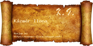 Kázmér Ilona névjegykártya